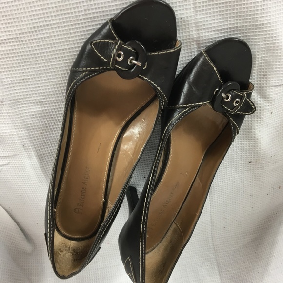 Etienne Aigner womens brown leather open toe heels - Picture 3 of 7